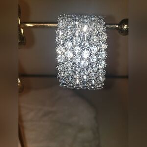 Natasha Rhinestone Silver Crystal Cuff Bracelet